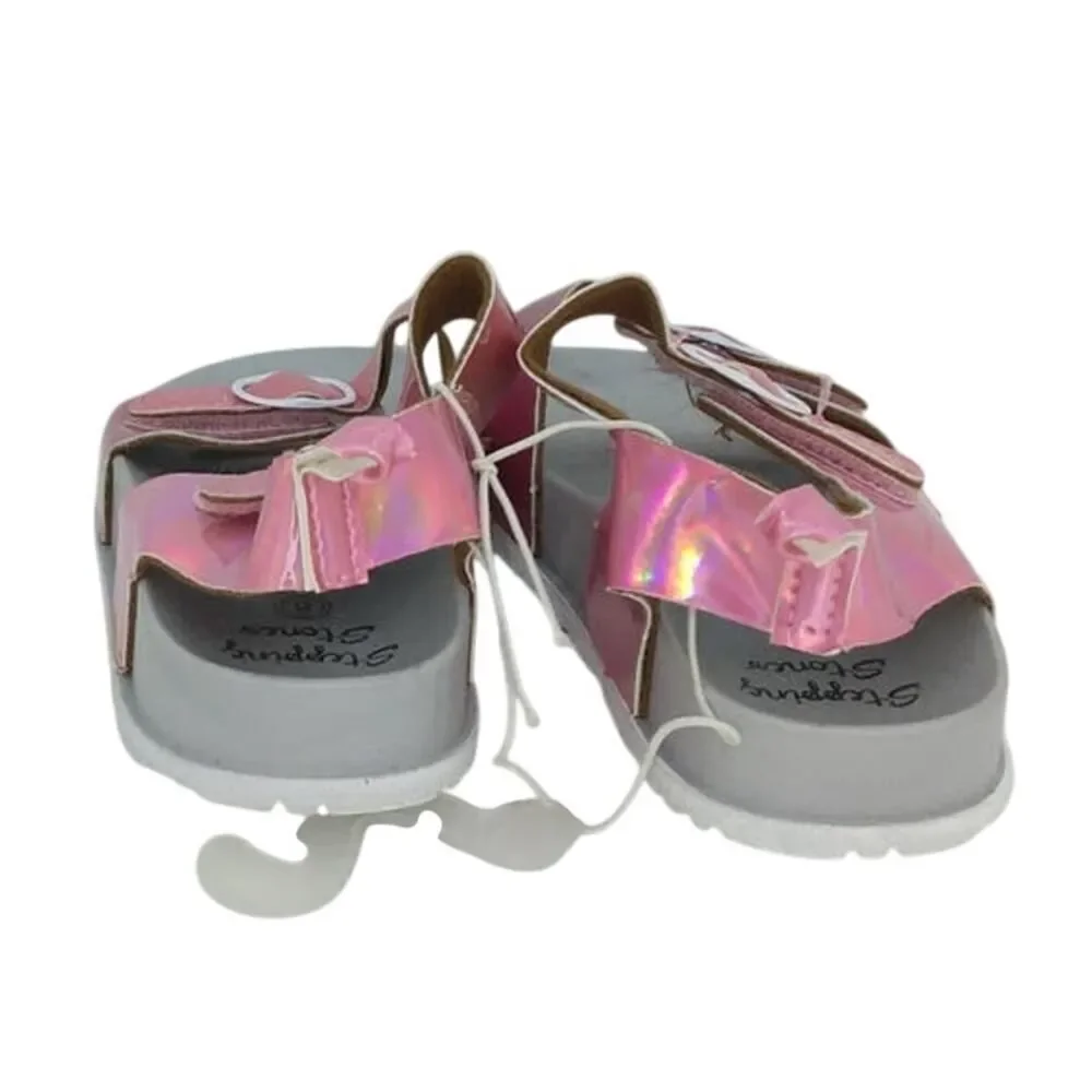 STEPPING STONES Girls New w/Tags Pink Metallic Sandals - Size: 8